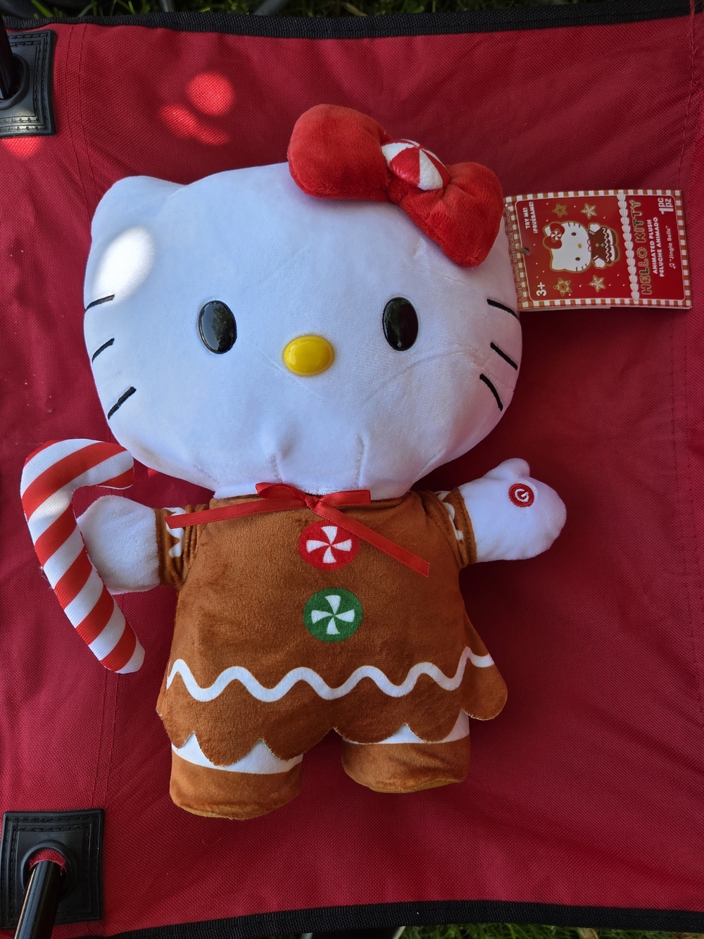 Hello Kitty Gingerbread Plush with Candy Cane
